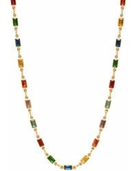 Nialaya - Rectangle Tennis Necklace - Lyst