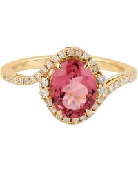 Artisan - Tourmaline & Diamond Halo Ring - Lyst