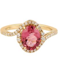 Artisan - Tourmaline Gemstone & Diamond Cocktail Ring - Lyst