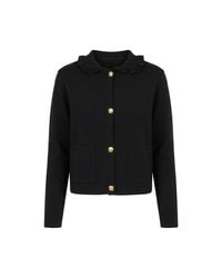 Yumi' - Knitted Frill Collar Jacket - Lyst