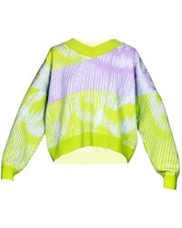 Essien & Emre - Aves Merino Wool Colour Block Jumper Citrus - Lyst