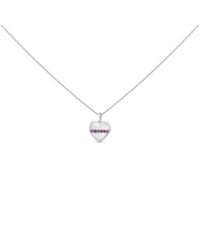 Haus of Brilliance - Sterling Sapphire Bar Heart Pendant Necklace - Lyst