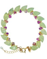 Lori Kaplan Design - Signature Prehnite Herringbone With Sapphire Bracelet - Lyst