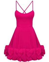 POST MERIDIEM - Fuchsia Backless Bustier Mini Dress - Lyst