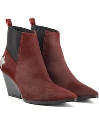 Rosamund Muir London - Felixa Burgundy Calf Hair With Star Ankle Boots - Lyst