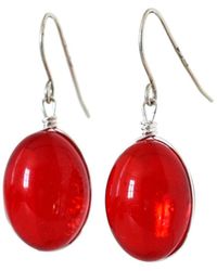 Laura Daili - Ruby Oval Glass Earrings - Lyst