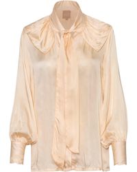 Carolina Benoit - Neutrals For Rose Vegan Silk Pussy Bow Top – Milkshake - Lyst