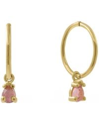 Lee Renee - Tourmaline Clicker Hoop Earrings - Lyst