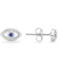 Kylie Harper - Petite Diamond-Cut Evil Eye Stud Earrings - Lyst