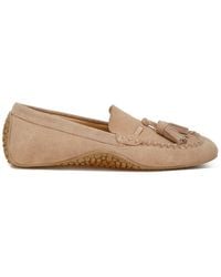 Rag & Co - Neutrals Kipstar Suede Round Toe Tassel Loafers - Lyst