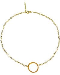 Lexi Jewelry - Golden Circle & Pearls Chain Choker - Lyst