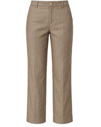 Conquista - Straight Linen Pants Khaki - Lyst