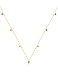 Genevieve Collection - 18K Raindow Color Gemstone Necklace Choker - Lyst