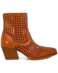 Rag & Co - Artisole Woven Pleather Block Heel Boots - Lyst
