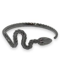 Jagged Halo Jewelry - Serpent Cuff Bracelet Rhodium - Lyst