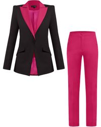 Tia Dorraine - Illusion Classic Tailored Suit, Black & Pink - Lyst