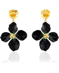 Milou Jewelry - Clover Flower Drop Earrings - Lyst