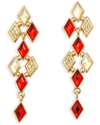 Grosse - Light Siam, Clear & Golden Shadow Crystal Statement Drop Earrings, Series Glitter - Lyst
