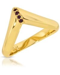 Glamrocks Jewelry - Chevron Cz Ring - Lyst