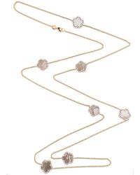 Cosanuova Mother Of Pearl Clover Necklace - Metallic