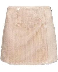 Amy Lynn - Neutrals Dolce Sequin Mini Skirt - Lyst