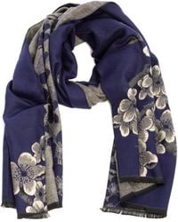 Saachi - Two Color Floral Reversible Scarf - Lyst