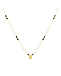 Olivia Le - Journey Onyx Beaded Necklace With Coin - Lyst