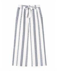 Yumi' - Linen Mix Cropped Trousers With Tie Belt - Lyst