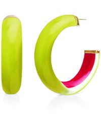 Gold & Honey - Inside Out Lucite Hoop Earrings - Lyst
