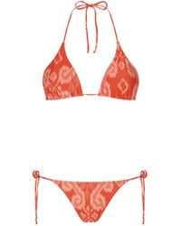 Aguaclara - Triangule Top & Side Tie Bottom Orangers - Lyst