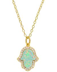 KAMARIA - Opal Hamsa Hand Necklace - Lyst