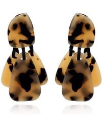 Michael Nash Jewelry - Patrizia Tortoise Pierced Resin Top Earrings With Tortoise Resin Drops - Lyst