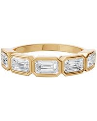 Aya Fine Jewelry - Emerald Cut Lab Diamond Band Ring - Lyst