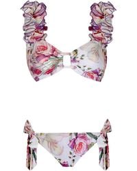 Nur Karaata - Lily Bianca Short Waist Bikini Set - Lyst