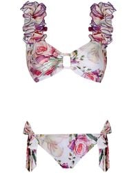 Nur Karaata - Lily Bianca Short Waist Bikini Set - Lyst