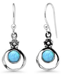 Isla Silver - Sterling Fire Opal Earrings With Flower Detail - Lyst