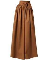 Nikka Place - Long Pleated High Waisted Skirt With Bow And Pockets - Lyst