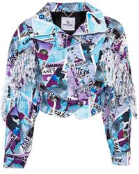 Brenda Agradi - Ibiza Style Printed Fringed Bomber Jacket - Lyst