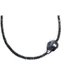 Rachel Nathan - Mini Beaded: Hematite & Peacock Pearl Necklace - Lyst