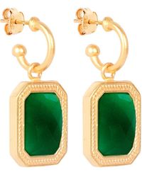 Lila Rasa - Rectangular Emerald Crystal Hoops - Lyst