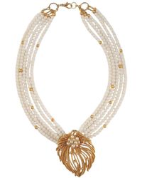 Way to Chic - One Of A Kind Sea Bamboo Statement Necklace With Brooch Pendant - Lyst