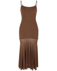 Modenaire - Sheer Mesh Maxi Dress With Spaghetti Straps - Lyst
