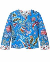 Yumi' - Boho Print Cotton Reversible Quilted Jacket - Lyst