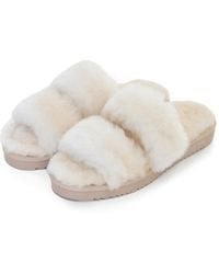 Pretty You London - Sheepskin Slider Slipper Jinx In Natural - Lyst