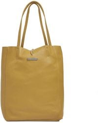 Betsy & Floss - Milan Soft Leather Tote Bag In Mustard Yellow - Lyst