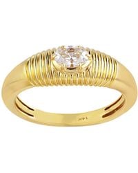 Artisan - 14K Oval Diamond Ribbed Solitaire Ring - Lyst