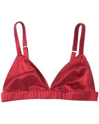 Soft Strokes Silk - Classic Pure Silk Bralette Ruby - Lyst