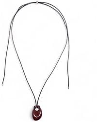 Miss Cecilia - Oval Pebble Cord Necklace - Lyst