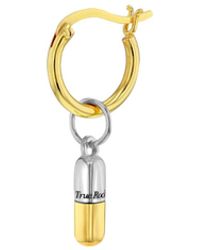 True Rocks - Sterling & 18Kt Plated 2-Tone Mini Pill Charm On Hoop - Lyst