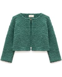 Peraluna - Kayla Crop Knit Cardigan - Lyst